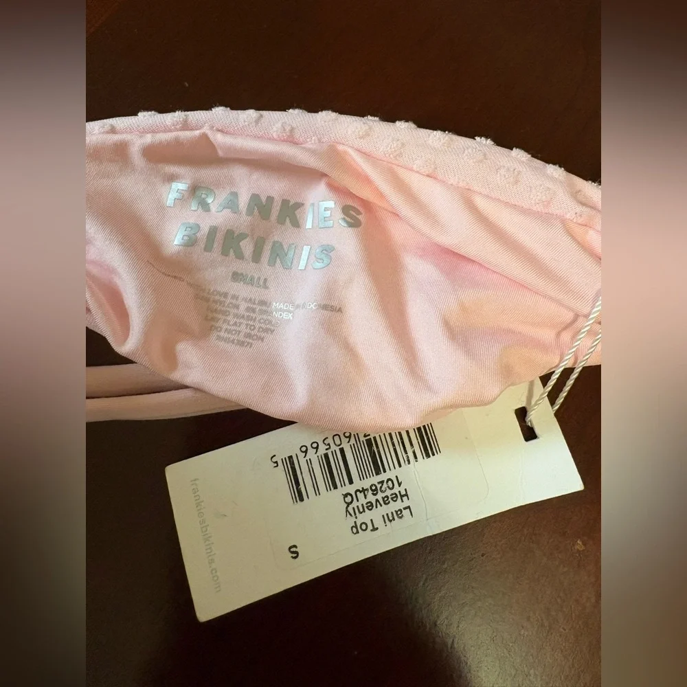 Frankie's Bikinis Lani Light Pink Textured Bikini Top only S